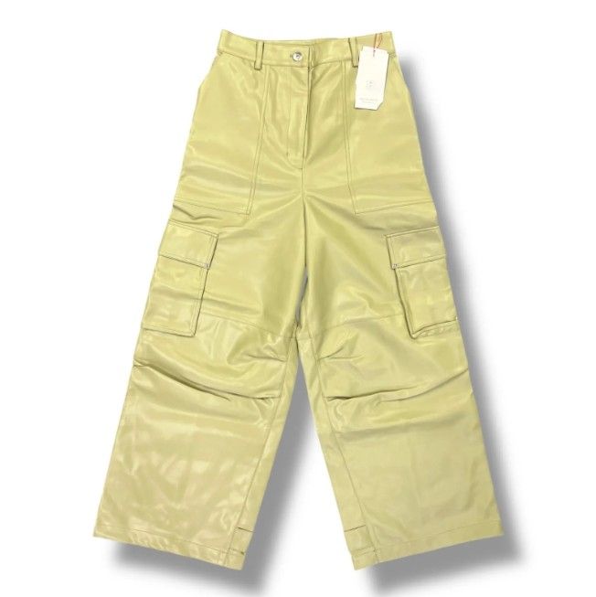 参考上代19,800円 未使用 MAISON SPECIAL Leather Cargo Pants レザーカーゴパンツ フェイクレザー メゾンスペシャル 21232465702 グリーン系 38 （297MG） 6,497円