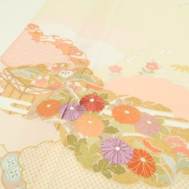 新品・夏訪問着】絽 お仕立て上がり品 京友禅 夏着物 正絹 仕付け糸付