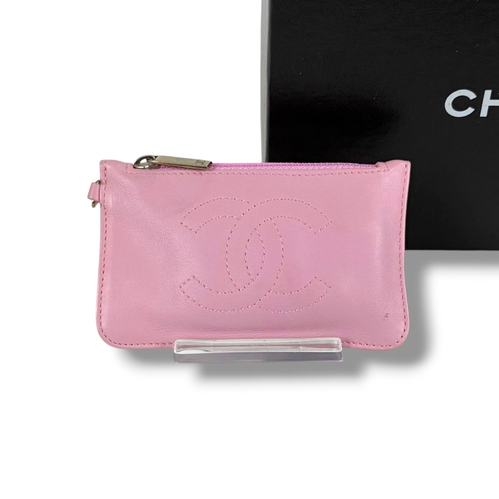 CHANEL COCO Mini Wallet Pink シャネル ココマーク　ミニウォレット　コインケース　マルチポーチ　ラムスキン　ピンク 11,534円
