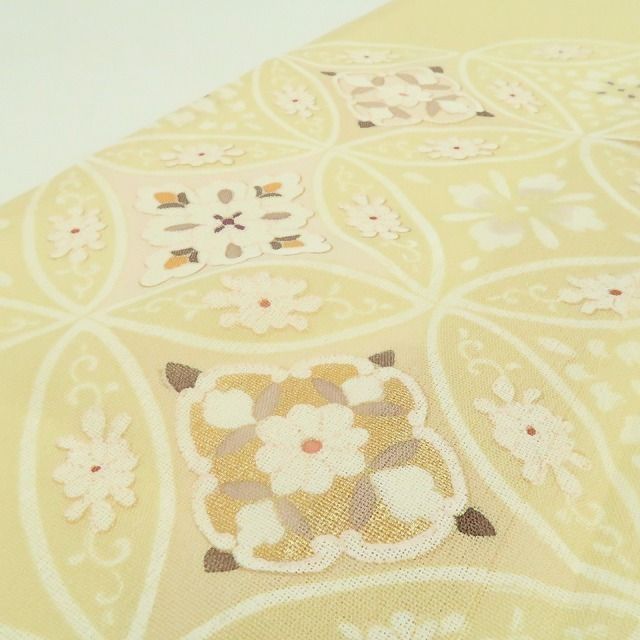 新品・夏訪問着】紗 お仕立て上がり品 金駒刺繍 夏着物 正絹 仕付け糸