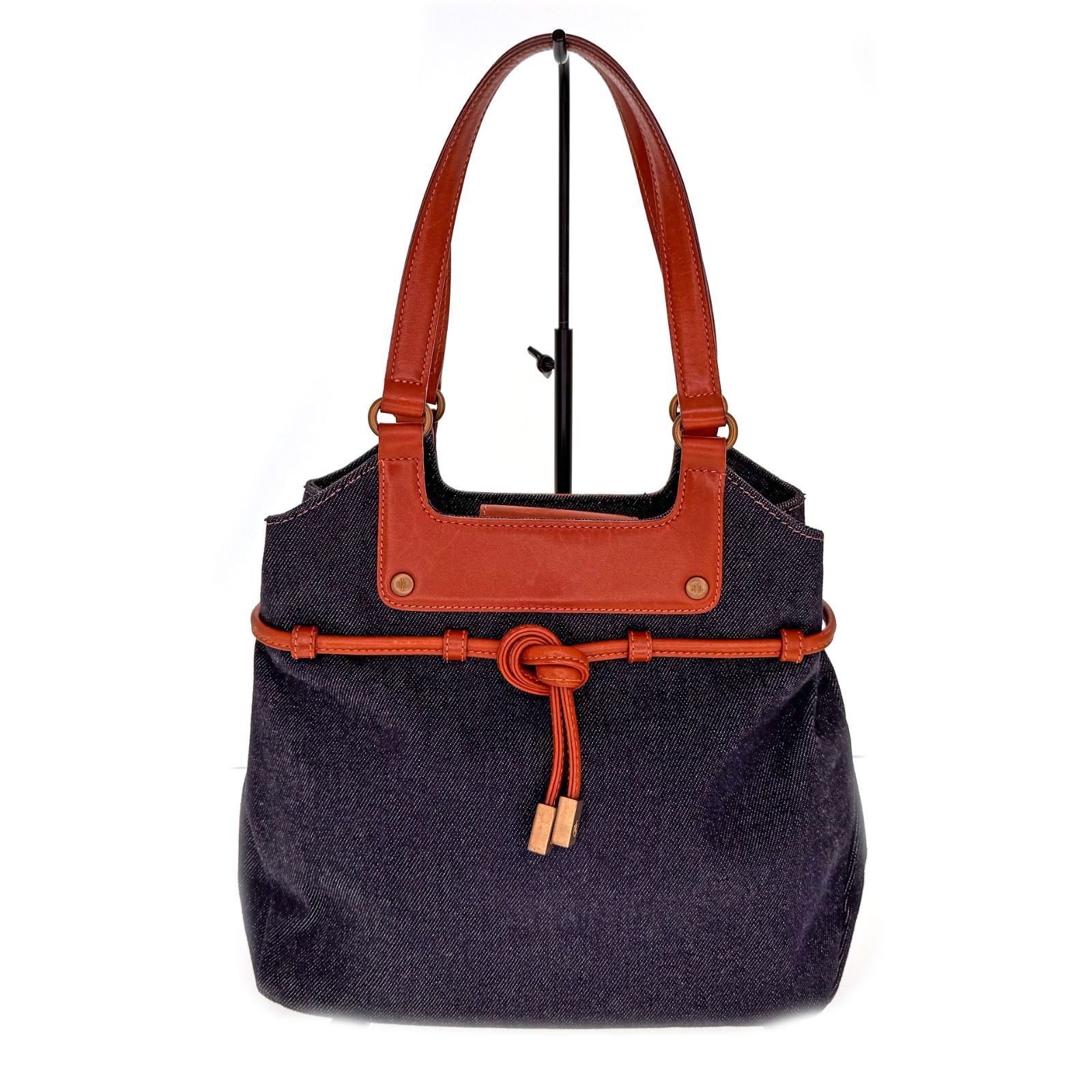 【中古】RALPH LAUREN ラルフローレン デニムレザーミニトートバッグ ハンドバッグ レディース メンズ バッグ ネイビー ブランド 7,784円