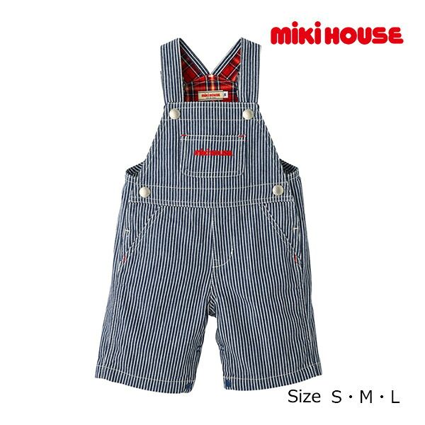 [Regular Store] [Brand New] Miki House Authorized Retailer/Miki House Miki House 3/4 Length Overalls (S (70-80cm), M (80-90cm), L (90-100cm))
