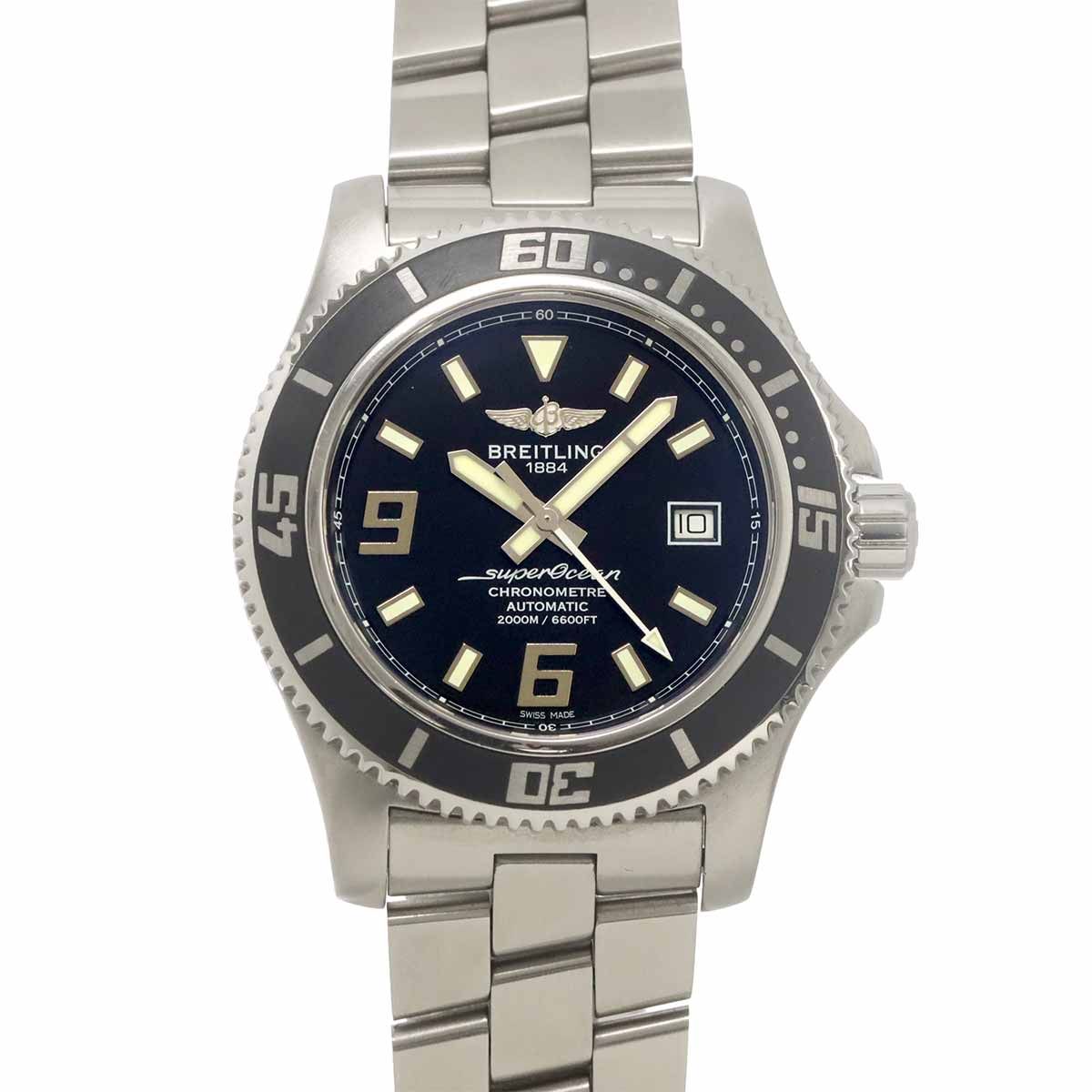 ブライトリング BREITLING スーパーオーシャン44 A17391 メンズ 腕時計 デイト ブラック オートマ 自動巻き 90337575 154,000円