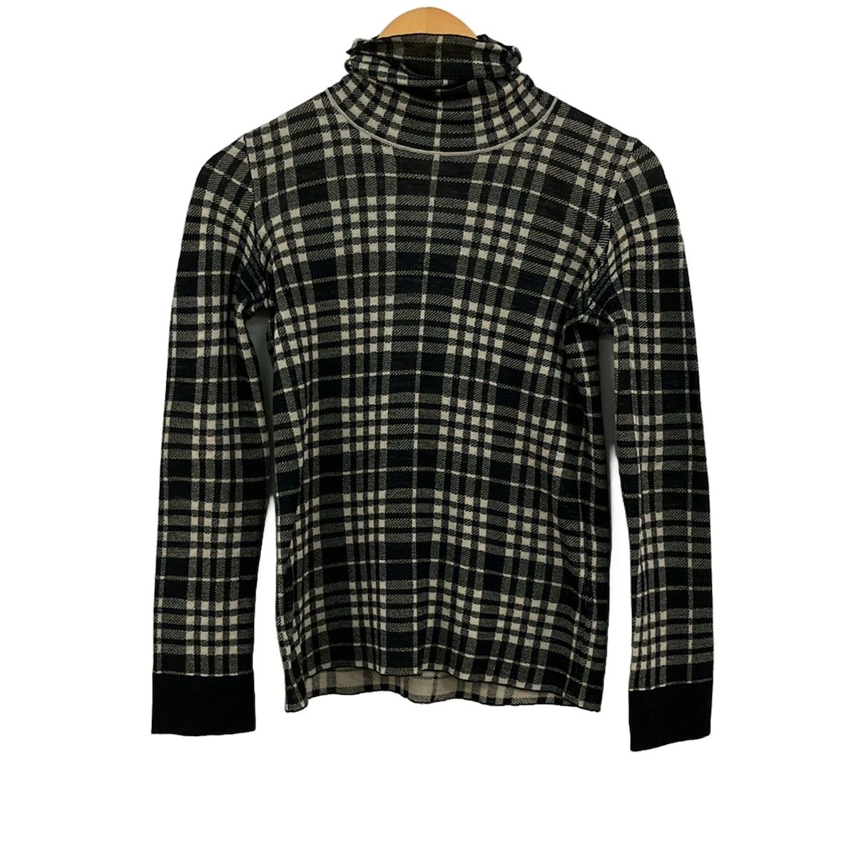 CIVIDINI(チヴィディーニ) 長袖セーター サイズ38 S レディース美品 - 黒×ベージュ タートルネック/チェック柄