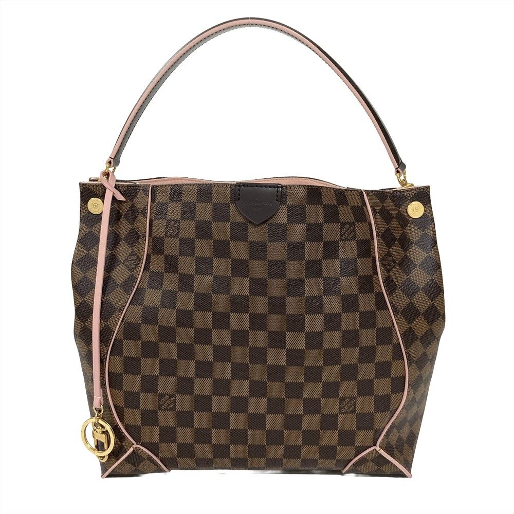 ルイヴィトン LOUIS VUITTON カイサ ホーボー ショルダーバッグ ダミエ エベヌ N41556 ブラウン ゴールド金具 SR2126 ローズバレリーヌ（ピンク） レディース【中古】 92,400円
