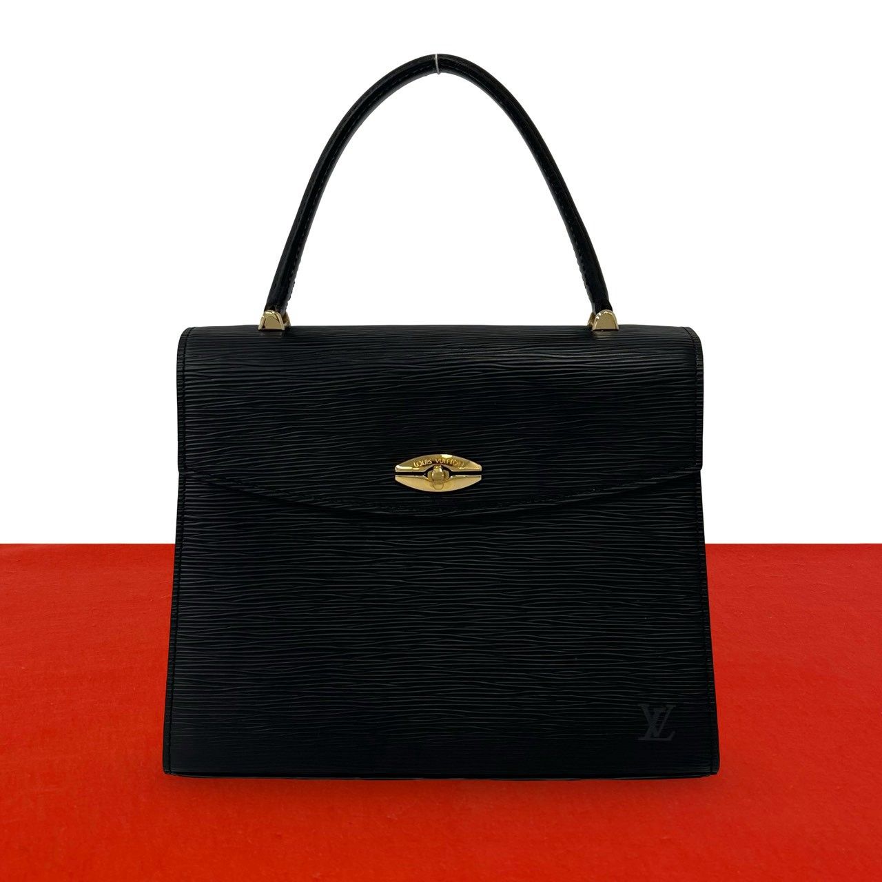 極 美品 LOUIS VUITTON ルイヴィトン ヴィンテージ マルゼルブ エピ レザー 本革 ハンドバッグ ミニ トートバッグ ノワール 2676a