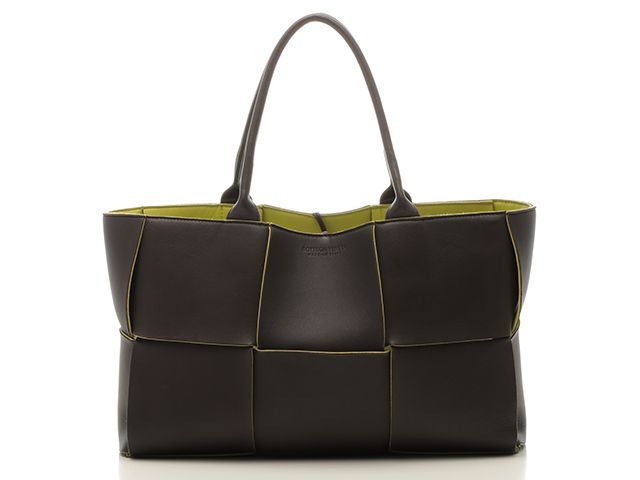 BOTTEGAVENETA ボッテガヴェネタ トートバッグ　ミディアム アルコ トートバッグ ダークブラウン/イエロー レザー 609175 【中古】432