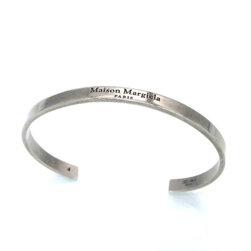 Maison Margiela メゾンマルジェラ バングル SM1UY0051 SV0091 951 ロゴ ナロー 5mm幅 USED加工 SV925 イタリア製 28013165