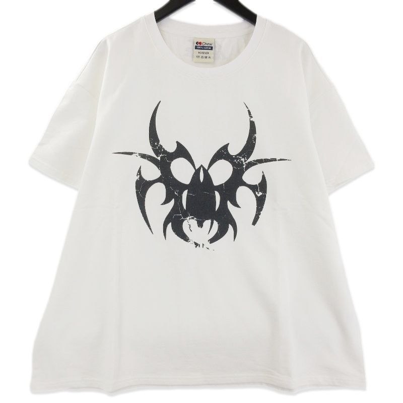 未使用 Chew Forever チューフォーエバー 半袖Tシャツ SS04 プリント デスグリップ ヴィンテージウォッシュ加工 クリーム XL 71016472 7,848円