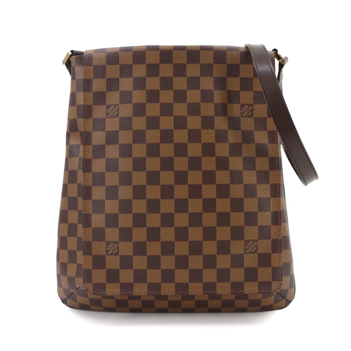 美品 ルイ ヴィトン LOUIS VUITTON ダミエ ミュゼット ショルダー バッグ エベヌ ブラウン N51302 ゴールド 金具 90335256 60,500円