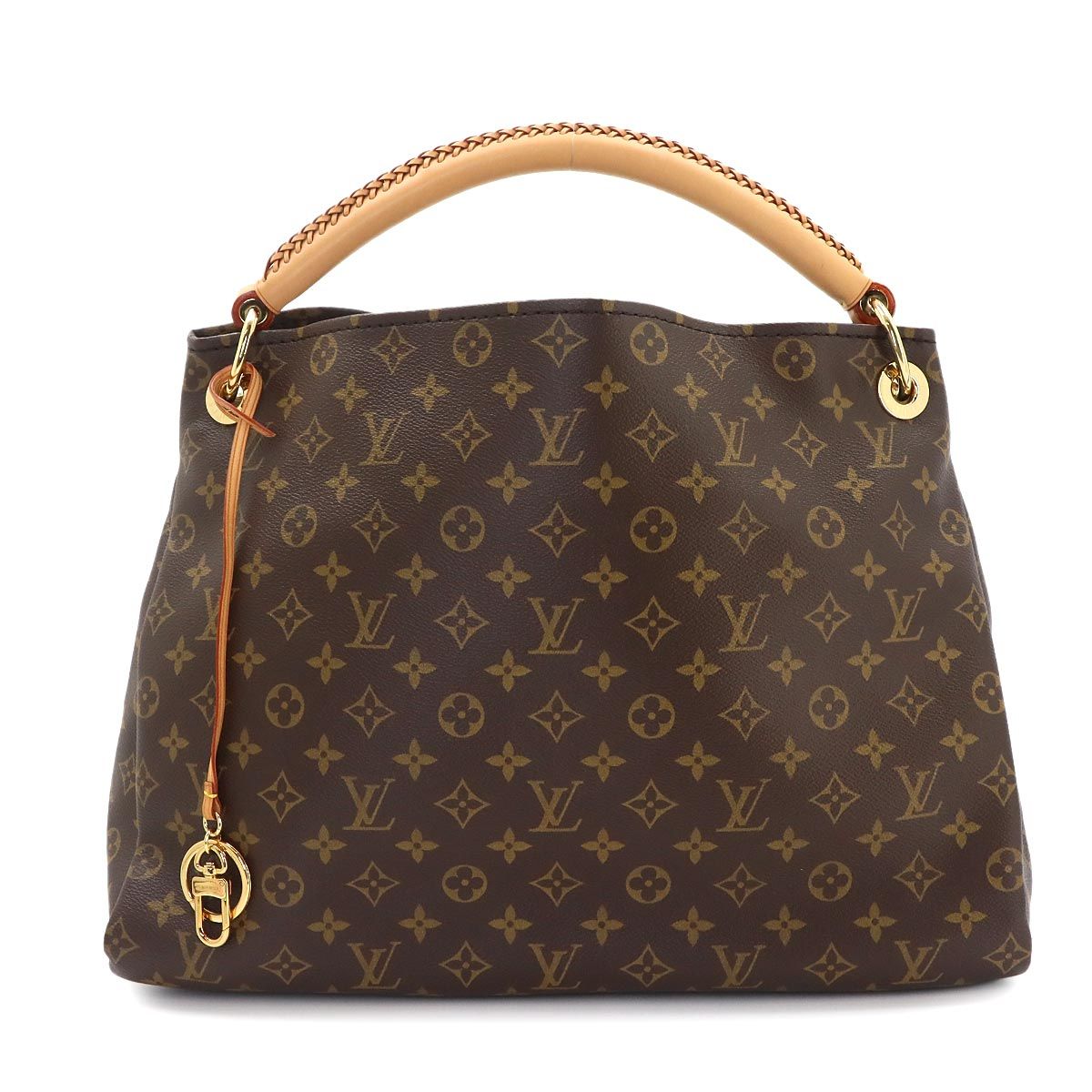 新品同様 ルイ ヴィトン LOUIS VUITTON モノグラム アーツィー MM ショルダー バッグ ブラウン M40249 ゴールド 金具 Artsy 90335276 149,000円