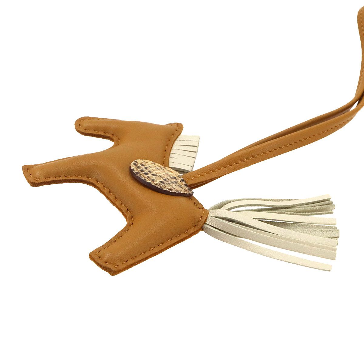 未使用 展示品 エルメス HERMES ロデオ PM バッグ チャーム アニョーミロ リザード セサミ クレ デゼール U刻印 Rodeo PM 90335950