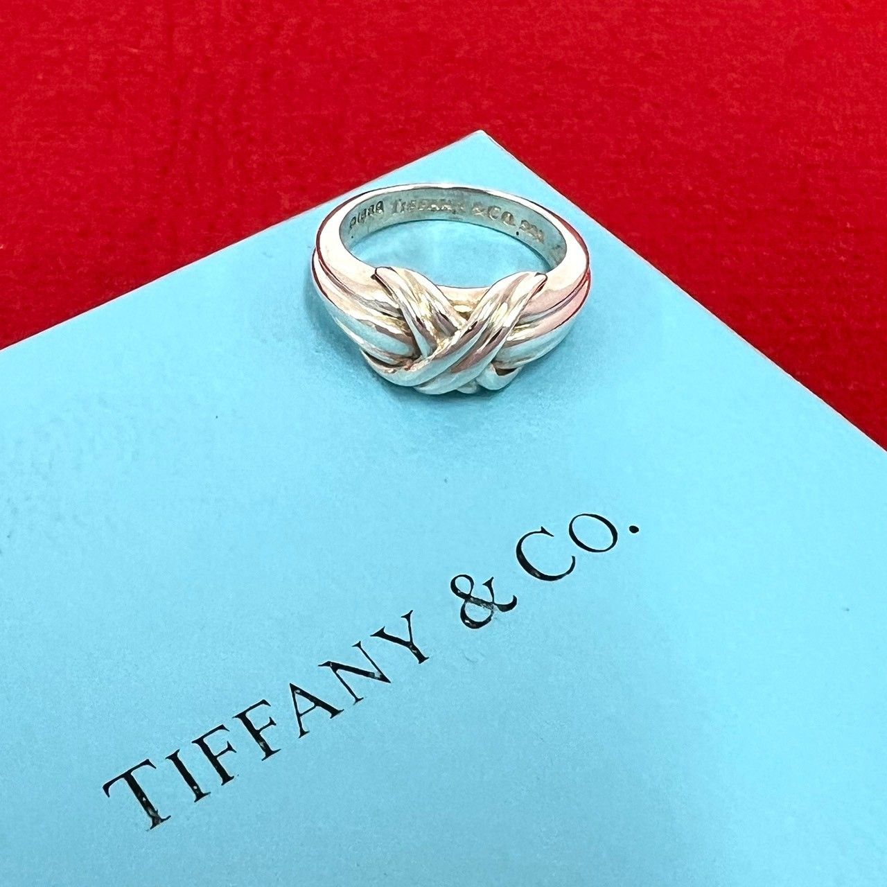 極 美品 TIFFANY&Co. ティファニー ヴィンテージ シグネチャークロス リング シルバー925 指輪 10号 アクセサリー シルバー 40609