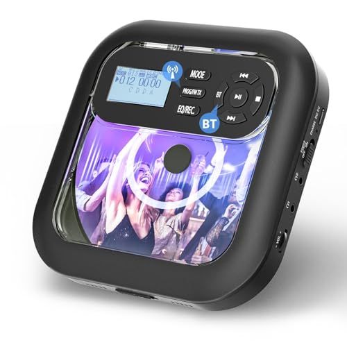 Arafuna ポータブルCDプレーヤーBluetooth5.2 スピーカー内蔵2000mAh充電池 FM/録音機能 AUX・ダブルイヤホン出力 | FMトランスミッター 7EQ音響 レジューム・A-Bリピート・プログラム再生 CD･MP3･ 0bc5c80f