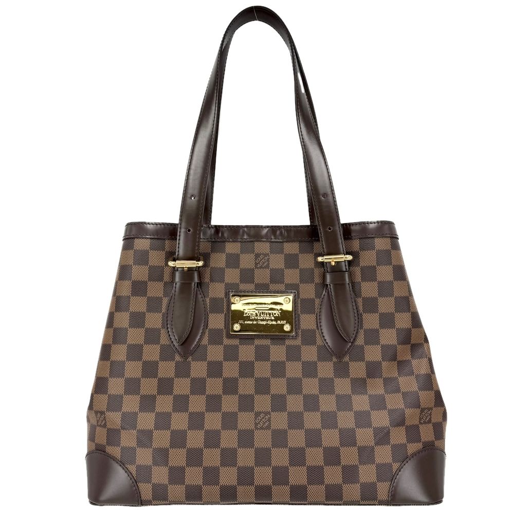 ルイヴィトン トートバッグ レディース ハムステッドMM ハンドバッグ 肩掛け LOUIS VUITTON N51204 ダミエキャンバス ブラウン 茶 ゴールド金具【中古品】