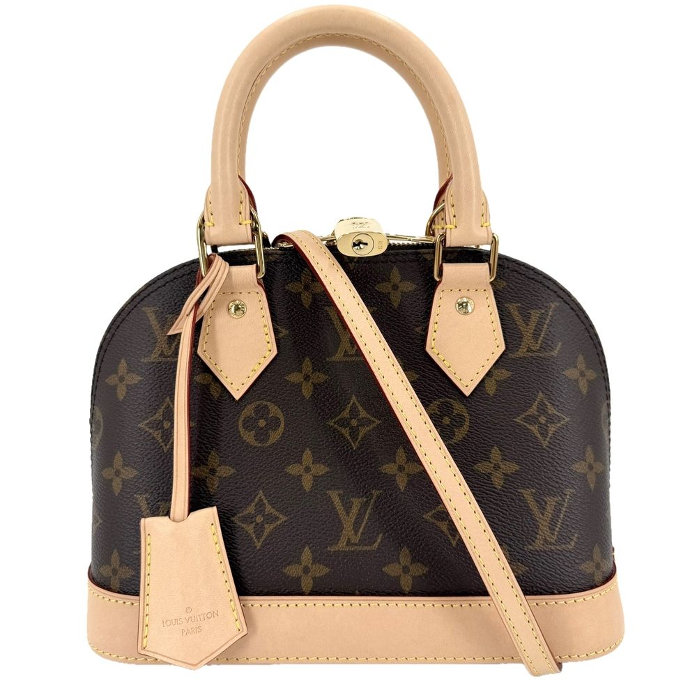 ルイヴィトン 2WAY レディース アルマBB ショルダーバッグ ハンドバッグ 肩掛け 斜め掛け 小さめ ミニバッグ LOUIS VUITTON M46990 モノグラムキャンバス ブラウン 茶 ゴールド金具 美品【中古品】
