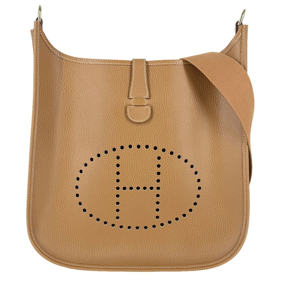 エルメス ショルダーバッグ レディース エブリンⅠGM 肩掛け Evelyne HERMES □A刻印 レザー ブラウン 茶 ゴールド金具 1997年【中古品】