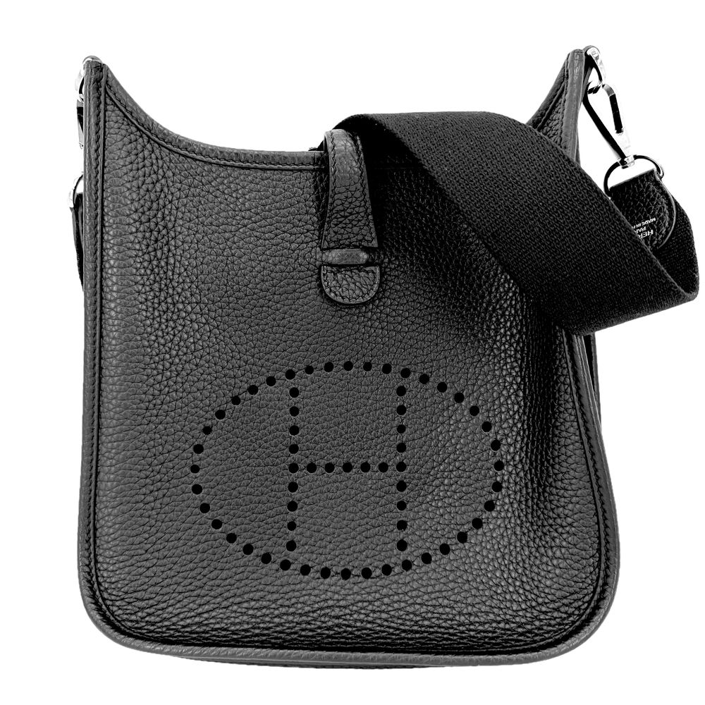 エルメス ショルダーバッグ レディース エブリンⅢ TPM ポシェット 肩掛け 斜め掛け Evelyne 小さめ HERMES K刻印 レザー ブラック 黒 シルバー金具 2025年【中古品】