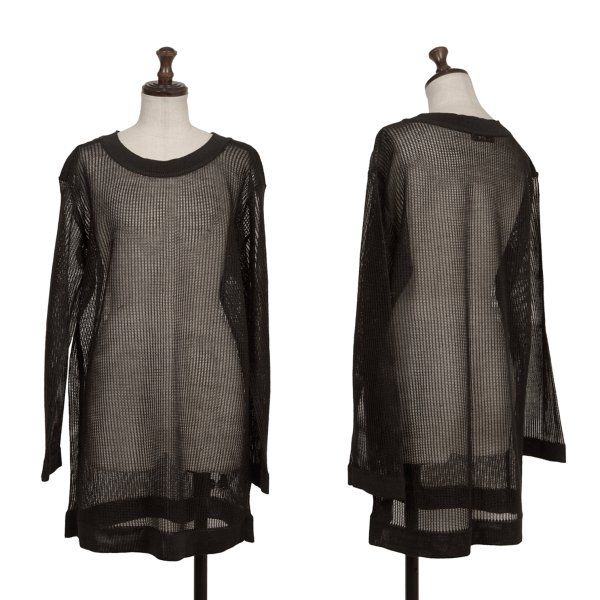 イッセイミヤケペルマネンテISSEY MIYAKE PERMANENTE リネンメッシュニット 黒M