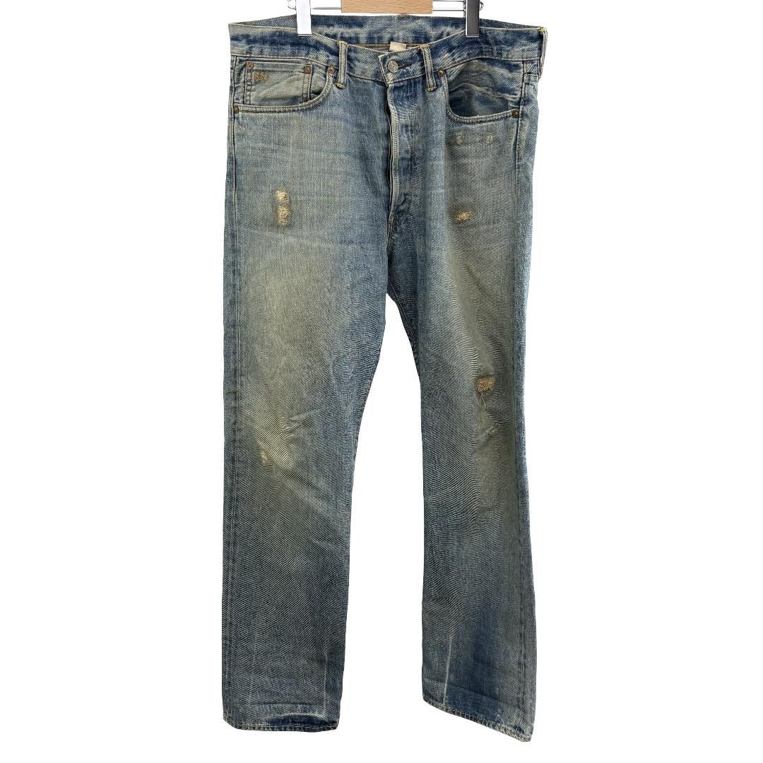 ダブルアールエル RRL ダメージ加工デニムパンツ 33×32サイズ RN# 41381 メンズ