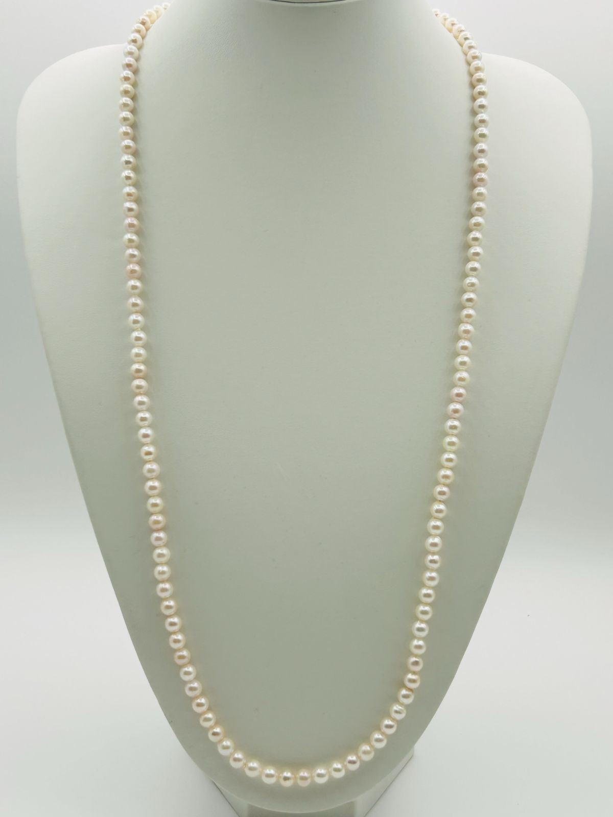 SV アコヤ パール ロング ネックレス 6.0-6.5mm 80cm ホワイトピンク系