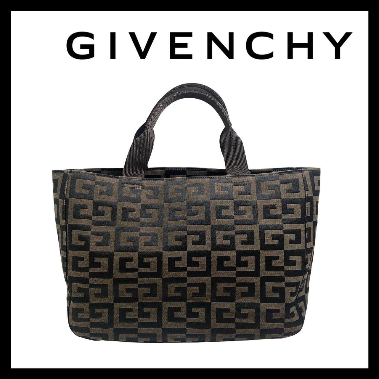 【GIVENCHY】Gモノグラム ロゴ トートバッグ 総柄 ブラウン/茶 ブラック/黒 ハンドバッグ ジバンシー/ジバンシイ/ジバンシィ (MM-853)