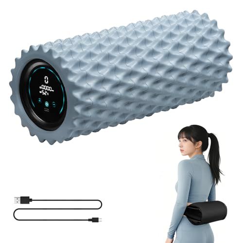 MOJEER フォームローラー 電動 4000mAh 大容量電池 9段階【意匠権取得】ストレッチ用ポール ヨガポール アジャストベルトの収納袋/日本語説明書付 プレゼントYJZDD (青，L)★ 69ecf1ba