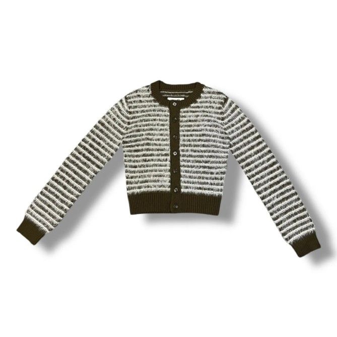 国内正規 参考上代121,000円 未使用 MM6 Basic Cardigan ベーシックカーディガン ニット セーター エムエムシックス S52HP0021 カーキ S （834MG）