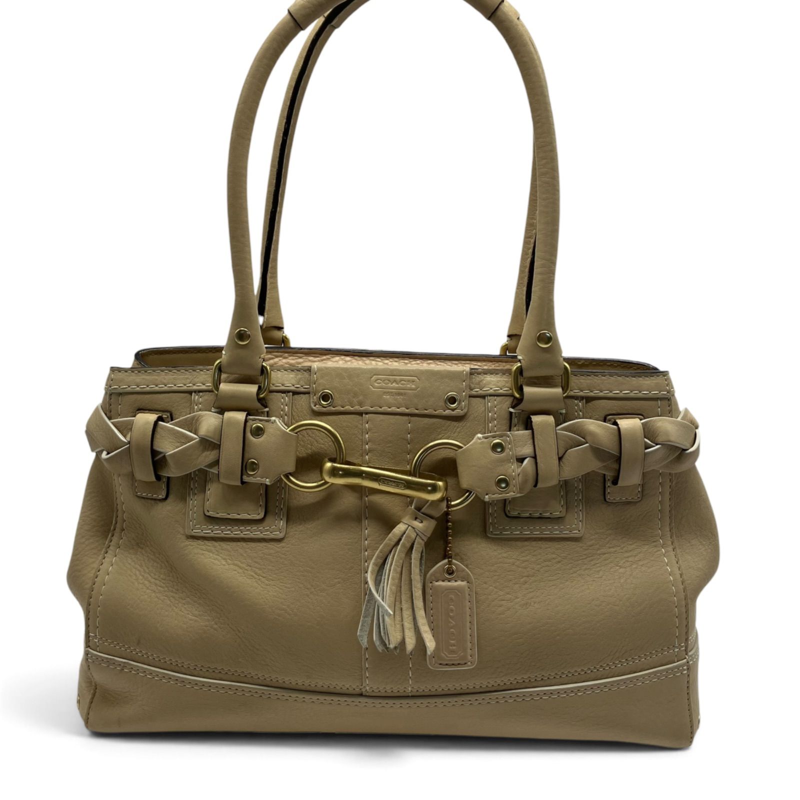 nr/7.12/5】COACH コーチ ハンプトンズ 10528 レザー ハンドバッグ