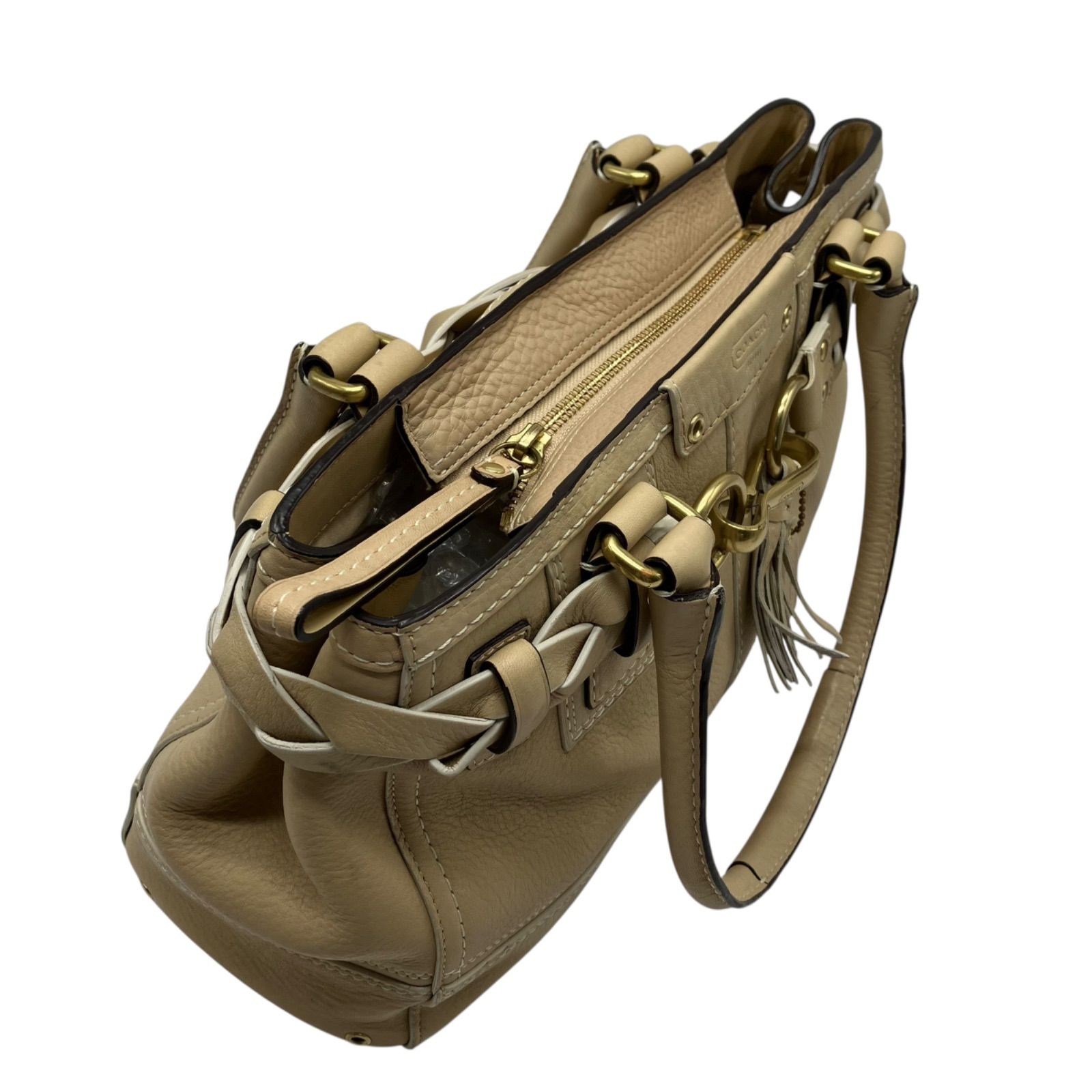 nr/7.12/5】COACH コーチ ハンプトンズ 10528 レザー ハンドバッグ