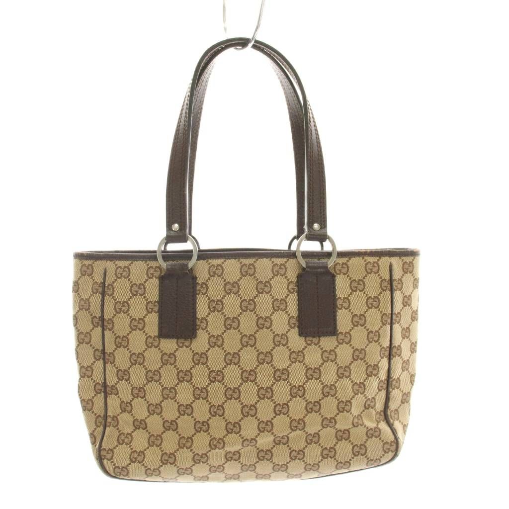 グッチ GUCCI GGキャンバス トートバッグ ベージュ ブラウン 113019 /YM ■OH