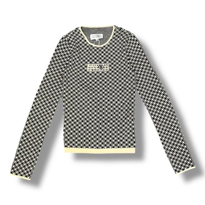 国内正規 参考上代92,400円 未使用 MM6 25AW Logo sweater ロゴセーター ニット エムエムシックス S52HL0050 M13137 ブラック系 M （835MG） 32,370円