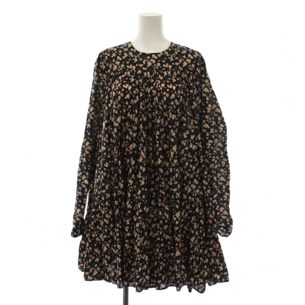マーレット Merlette SOLIMAN PRINT ワンピース ミニ丈 長袖 花柄 XS 黒 3610300053 /BM