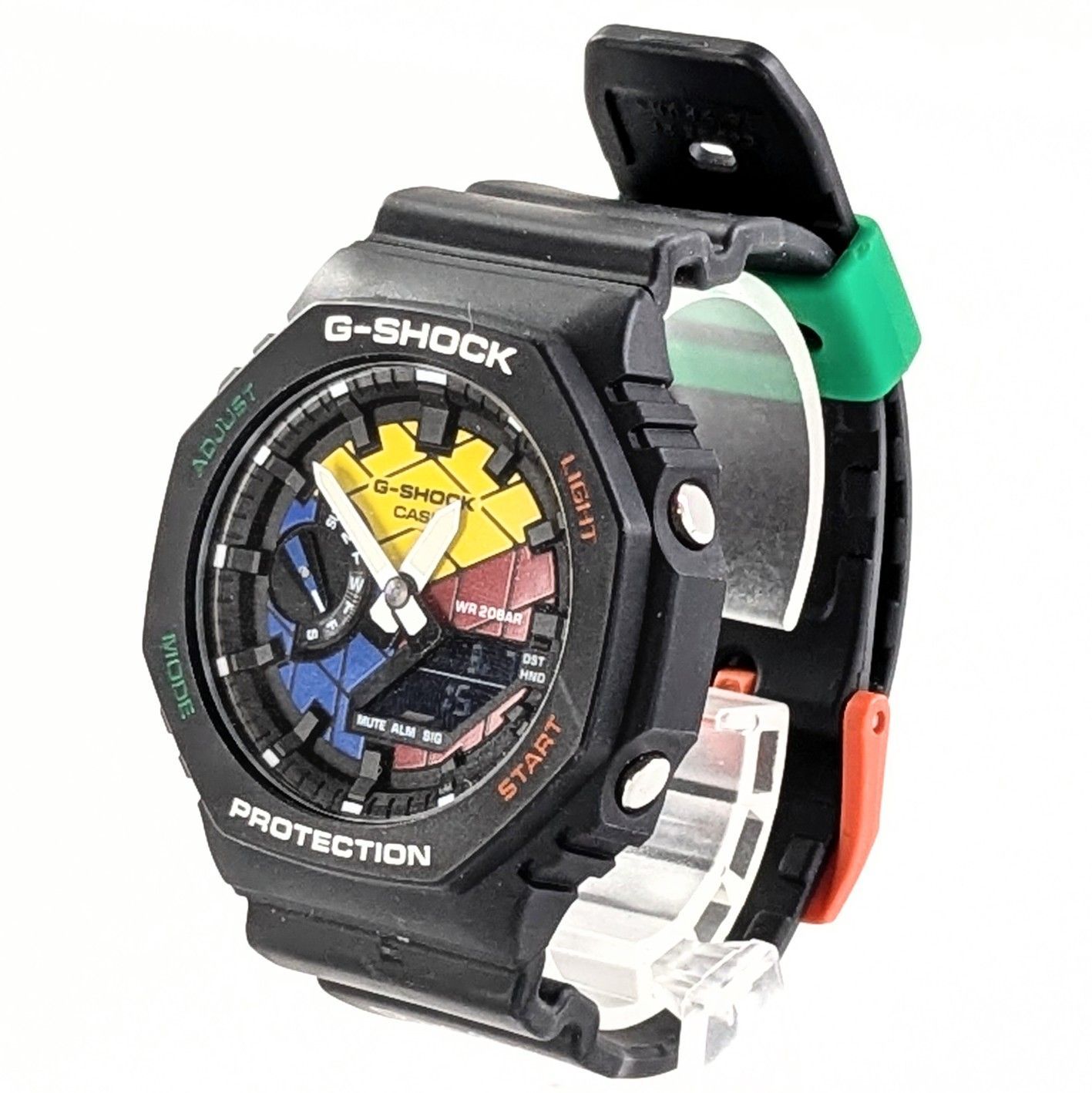 CASIO カシオ G-SHOCK ジーショック ルービックキューブコラボ GAE-2100 QG/ラバー マルチカラー文字盤 メンズ腕時計 稼動品【QG-339】