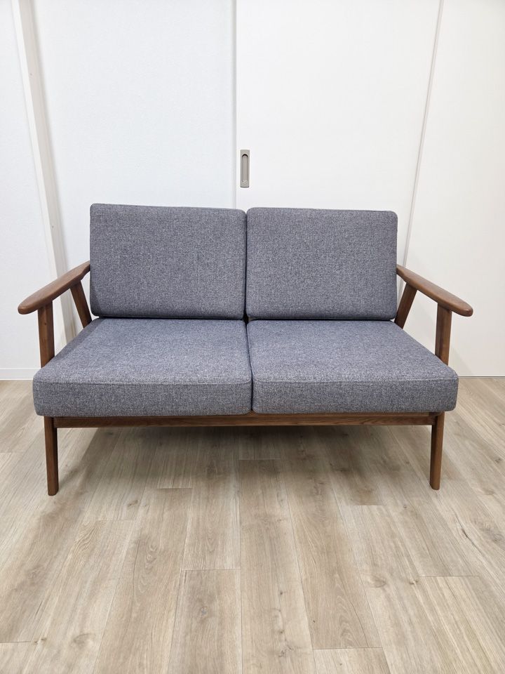 【展示品】定価137,500円 CRASH GATE ソファ 2人掛け 単品 幅129.5cm 2人掛けソファ ハリス ナチュラル イージークリーングレー ファブリック 北欧 ナチュラル おしゃれ【開梱設置付き】【送料無料】