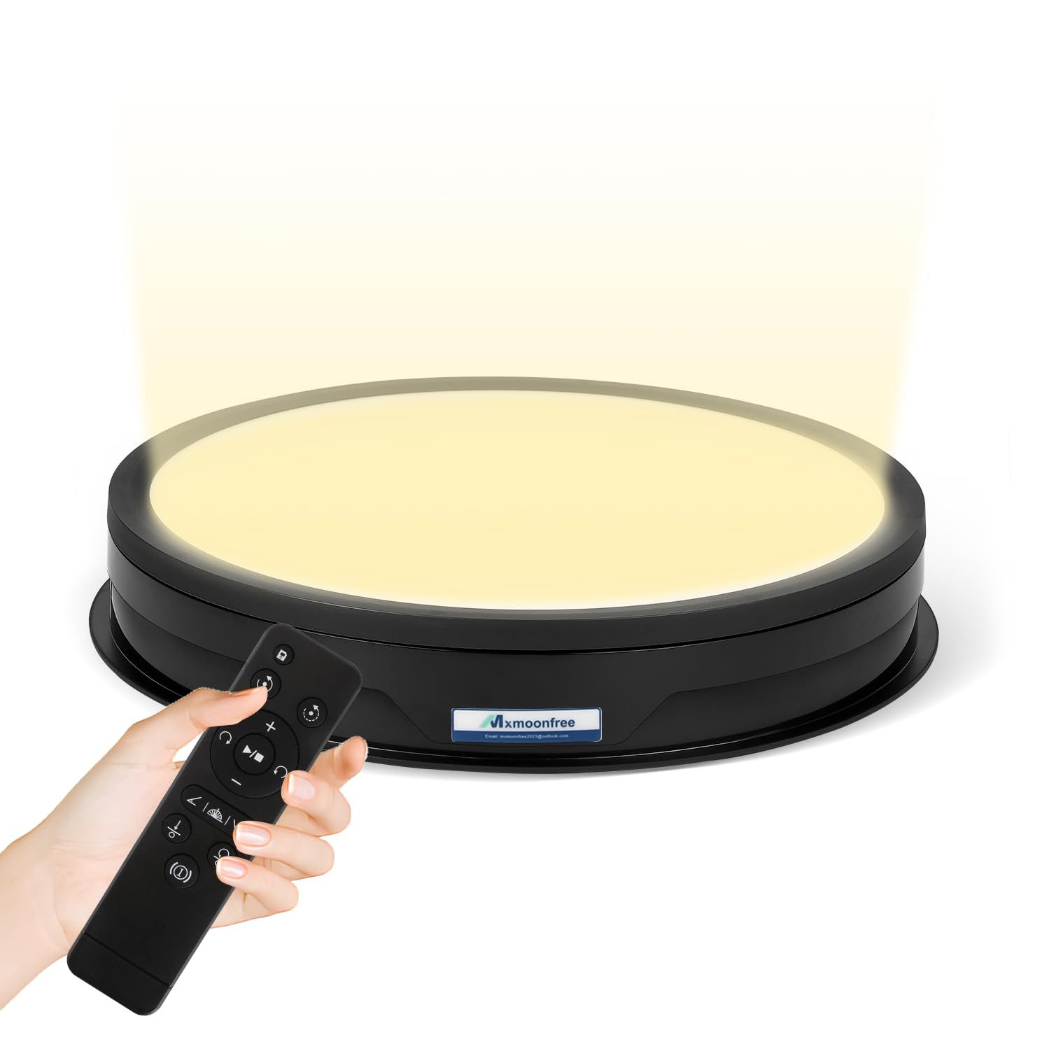 電動回転台 ターンテーブル 全面 led付き 50kg 42cm 三色調整 小型 スムーズに回転 回転速度20s-60s調整可能 回転方向/角度調整可能 静か 110Ｖ日本適用 ディスプレイ/美術品/撮影/フィギュア展示用 (黒)ym 19,951円