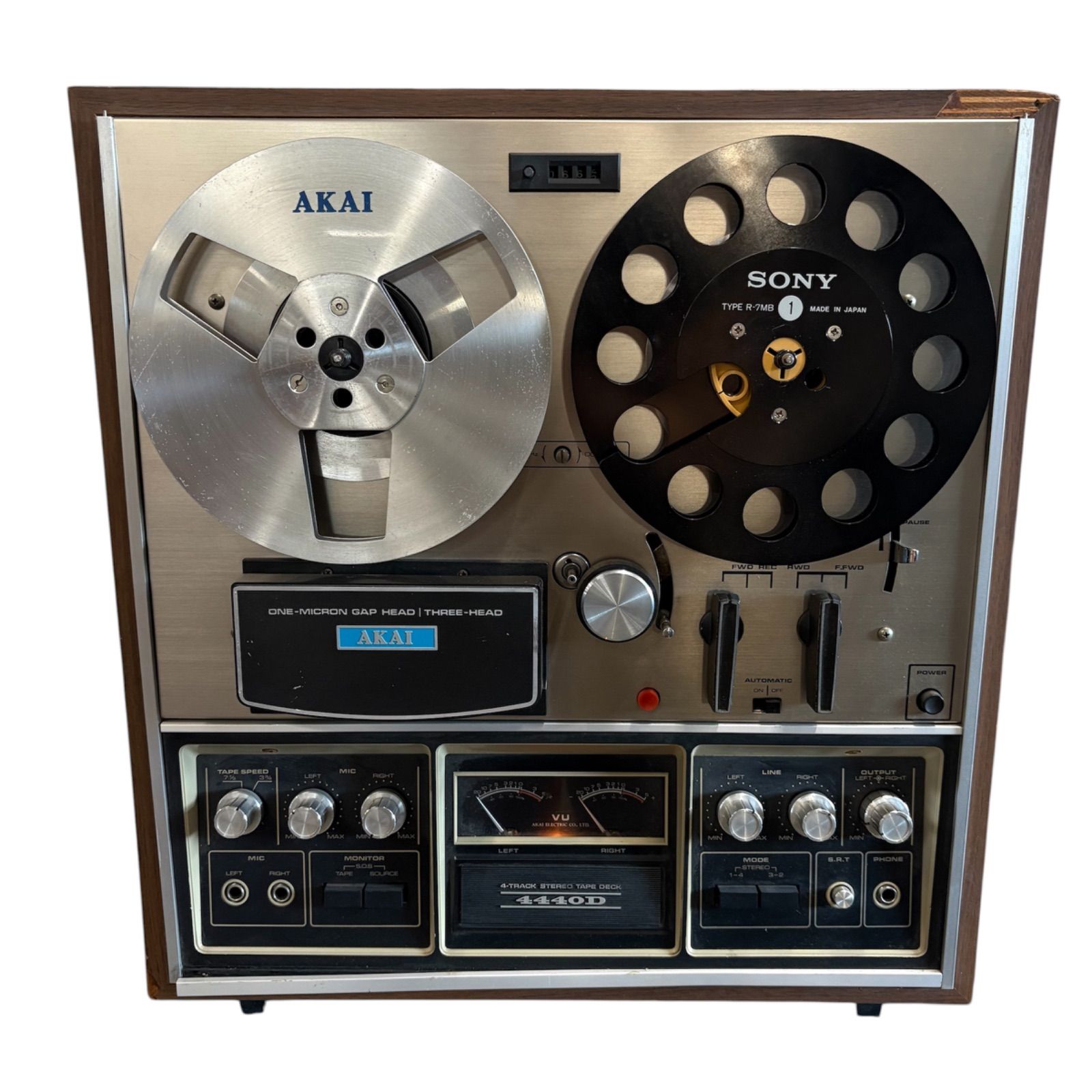 【ジャンク】AKAI 4440D オープンリールデッキ 4チャンネル テープレコーダー 通電確認済み アカイ