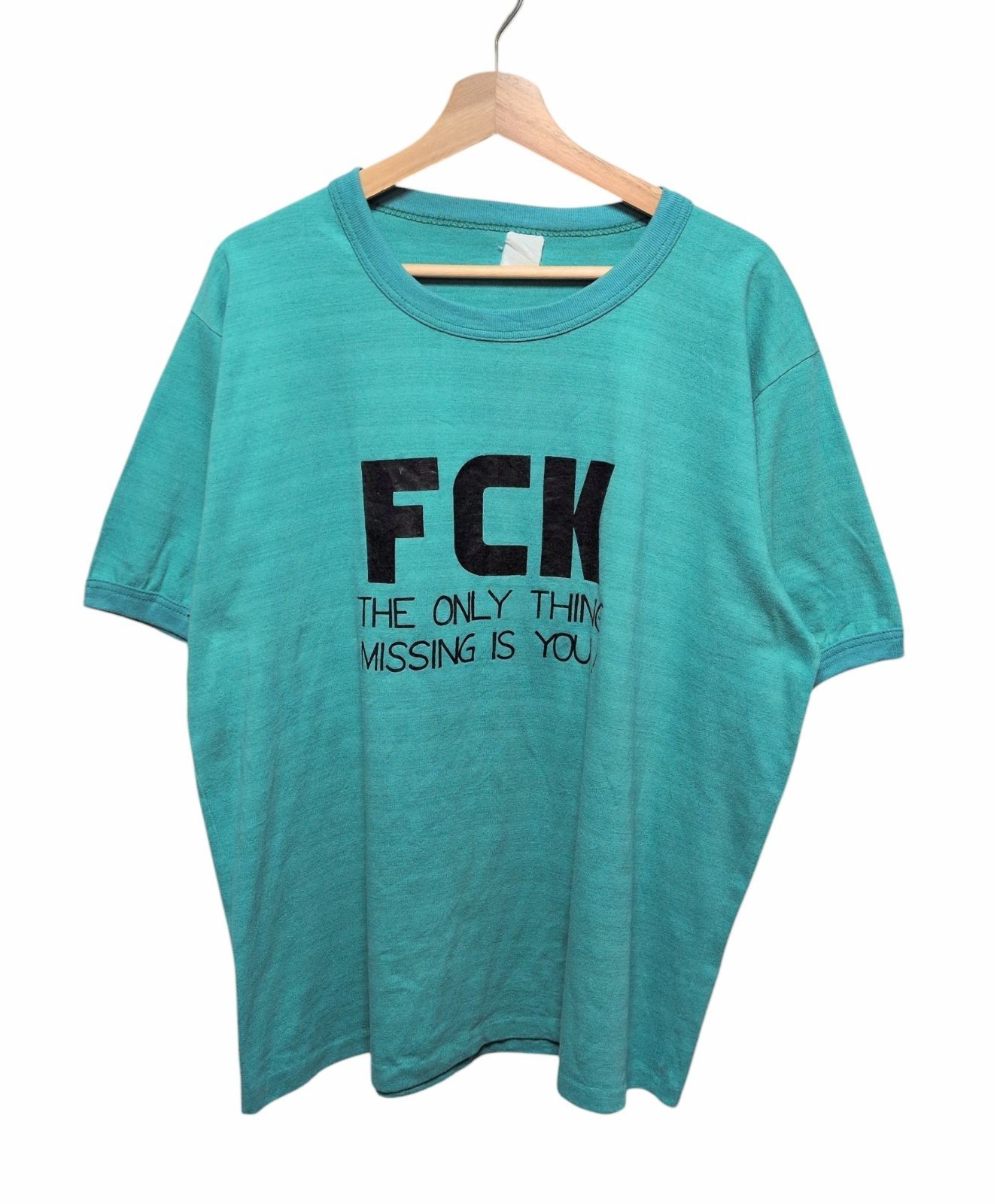 90s Vintage FCK Message T-Shirt ヴィンテージ メッセージ ジョーク リンガーTシャツ 5,760円