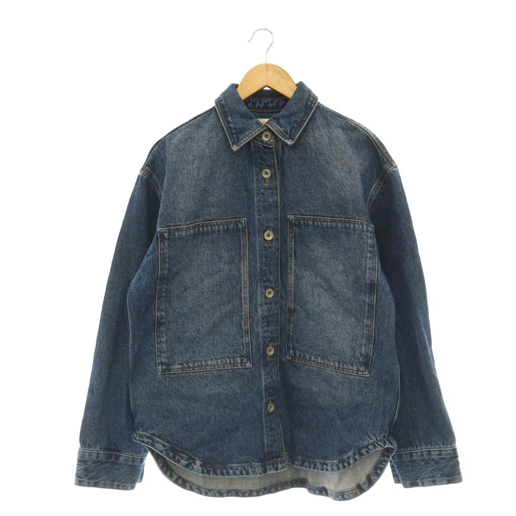 スタジオニコルソン STUDIO NICHOLSON REGEN TWILL DENIM パッチポケット デニムシャツ ジャケット IT38 ブルー /HK ■OS