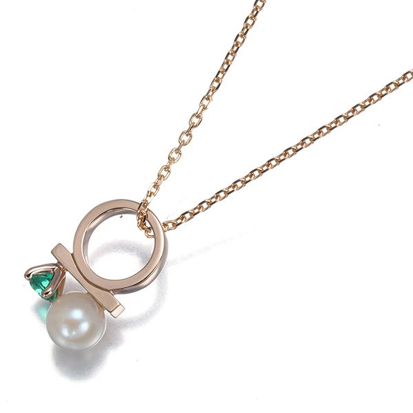 TASAKI タサキ ネックレス ベビー パール 真珠 4.0mm エメラルド プチバランスクラス K18PG #197452 68,750円