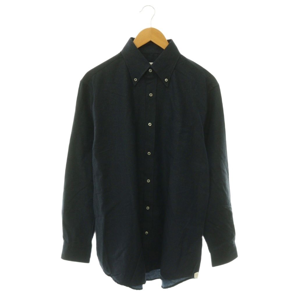 ロロピアーナ Loro Piana FA00362 カシミヤ混 BD ボタンダウンシャツ 長袖 デニムライク S ダークネイビー /ES ■OS