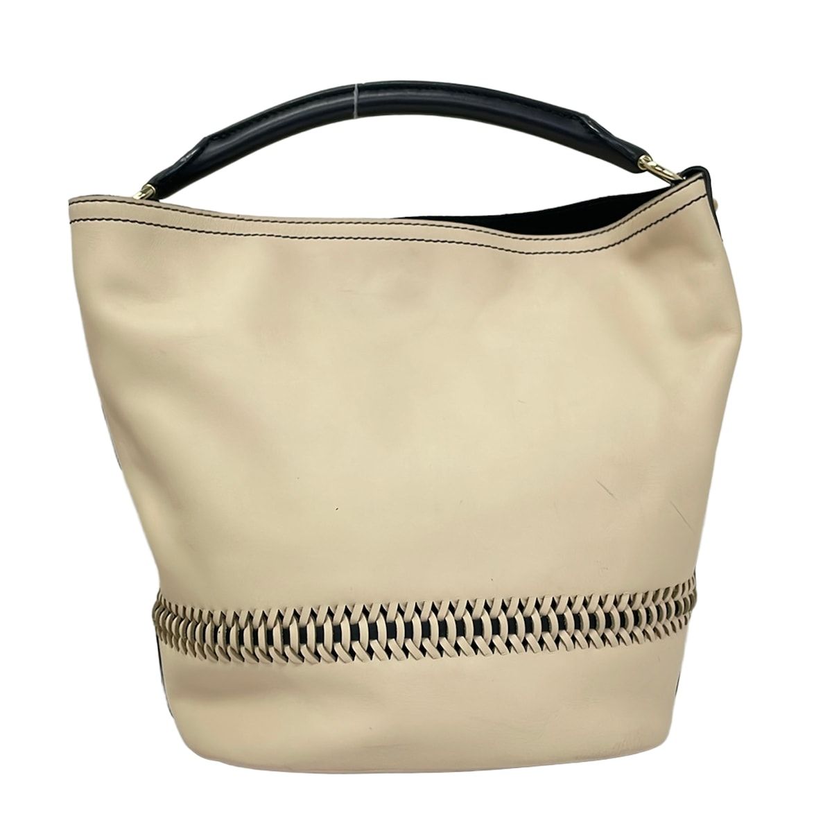 Max Mara(マックスマーラ) ハンドバッグ - 14-51-13431 アイボリー×黒 レザー