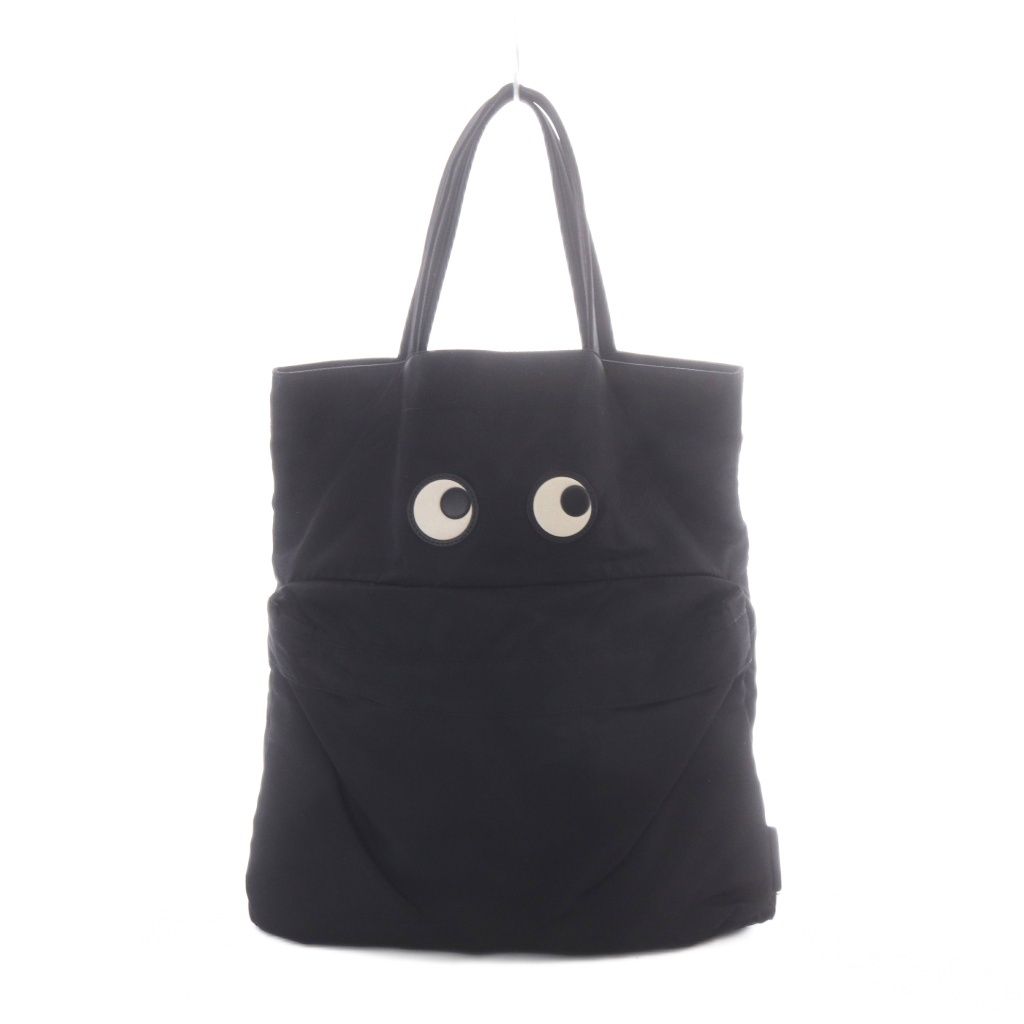 アニヤハインドマーチ ANYA HINDMARCH EYES トートバッグ ナイロン 黒 ブラック 目玉モチーフ /RI ■OS