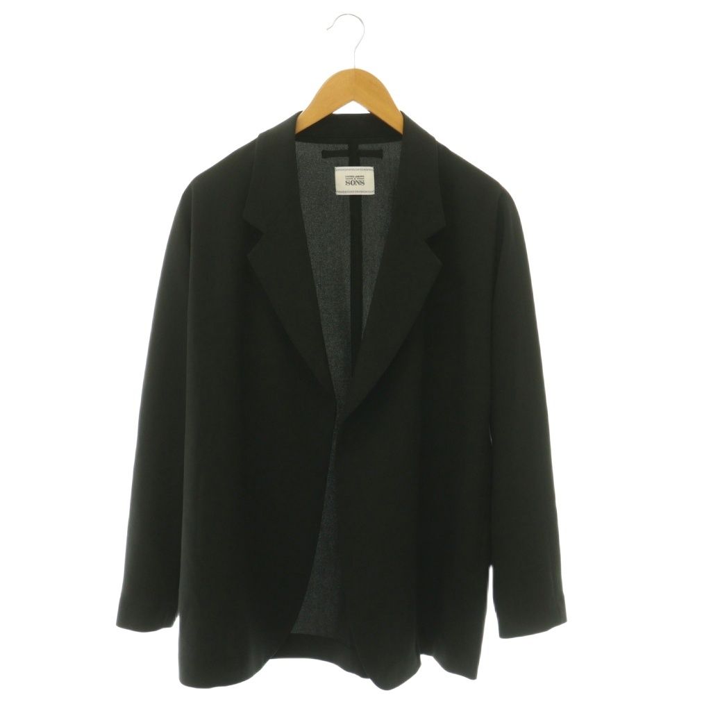ユナイテッドアローズアンドサンズ UNITED ARROWS＆SONS by DAISUKE OBANAS T JACKET テーラードジャケット ボタンレス M ブラック /ES ■OS ■SH