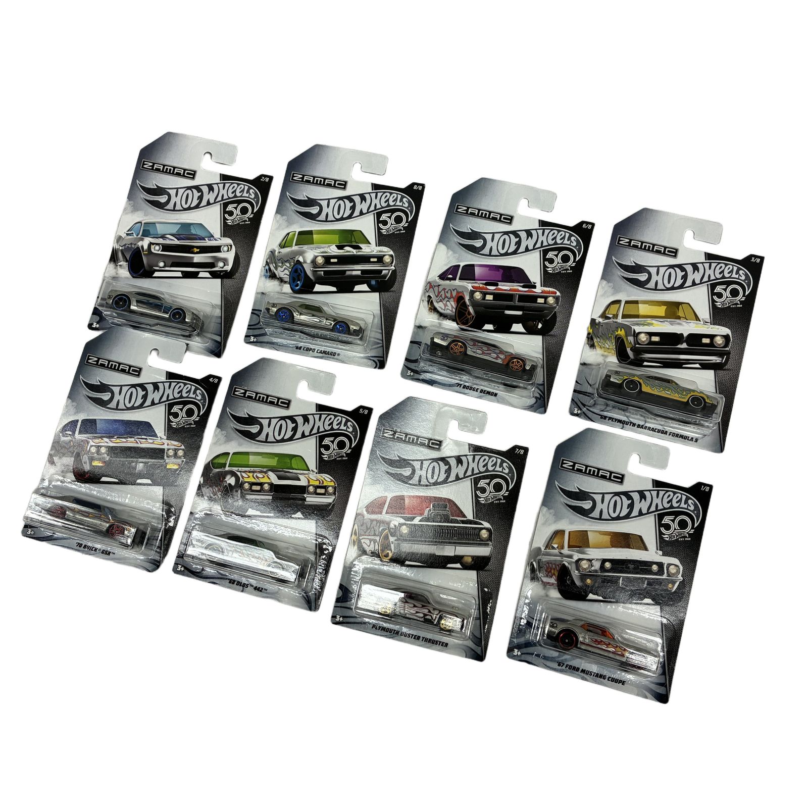 HOT WHEELS ホットウィール ZAMAC 50th Anniversary 8台セット ミニカー 中古 C11527437