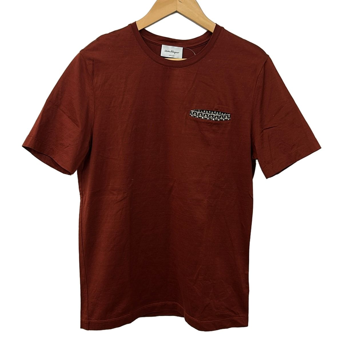 FERRAGAMO/SalvatoreFerragamo(サルバトーレフェラガモ) 半袖Tシャツ サイズS メンズ美品 - ブラウン クルーネック