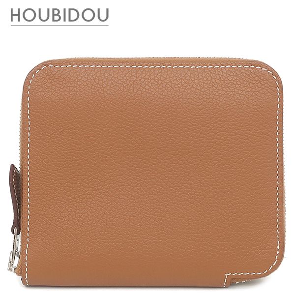 エルメス HERMES コインケース アザップ シルクイン コンパクト エバーカラー ゴールド シルバー金具 茶 2024年製 W 【箱】【中古】