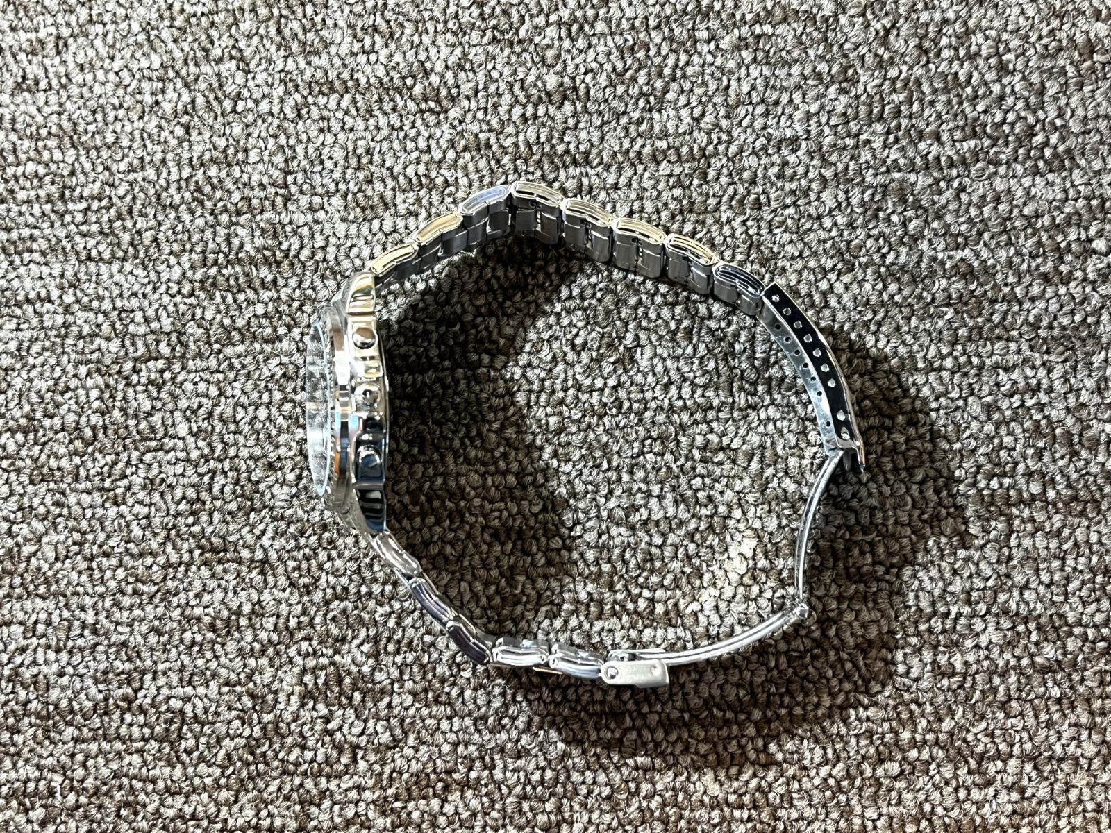 ▽SEIKO　セイコー　 腕時計　 クオーツ式　クロノグラフ　SND411P1　シルバー　グリーン文字盤 　稼働品 11375