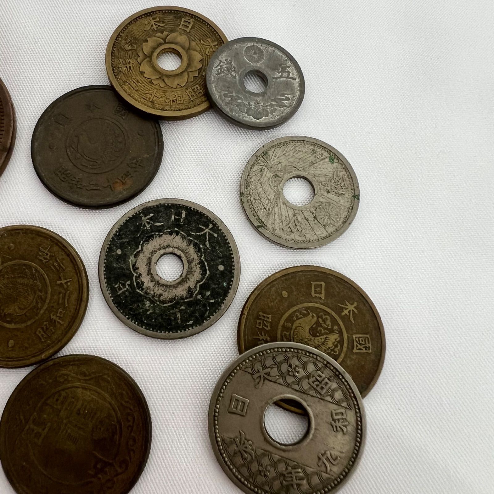古銭 まとめ売り 日本硬貨 穴銭 1銭 5銭 10銭 50銭 昭和 大正