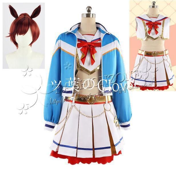 人気商品ウマ娘 プリティーダービー ナイスネイチャ [RUN&WIN] チアガール コスプレ衣装 ウィッグ cosplay アニメ コスチューム パーティー イベント ハロウィン仮装vs805